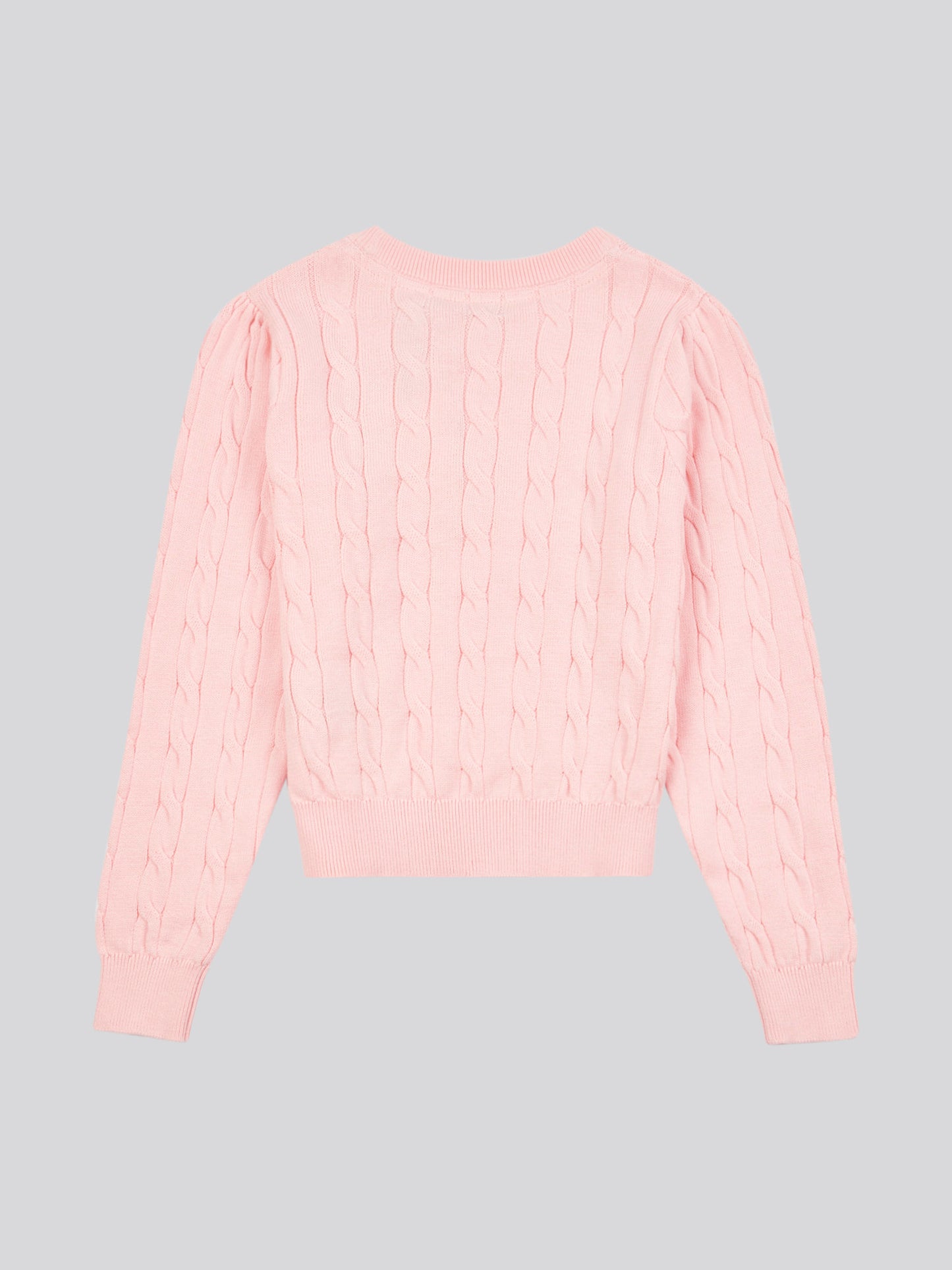 Girls Cable Knit Jumper in Crystal Rose