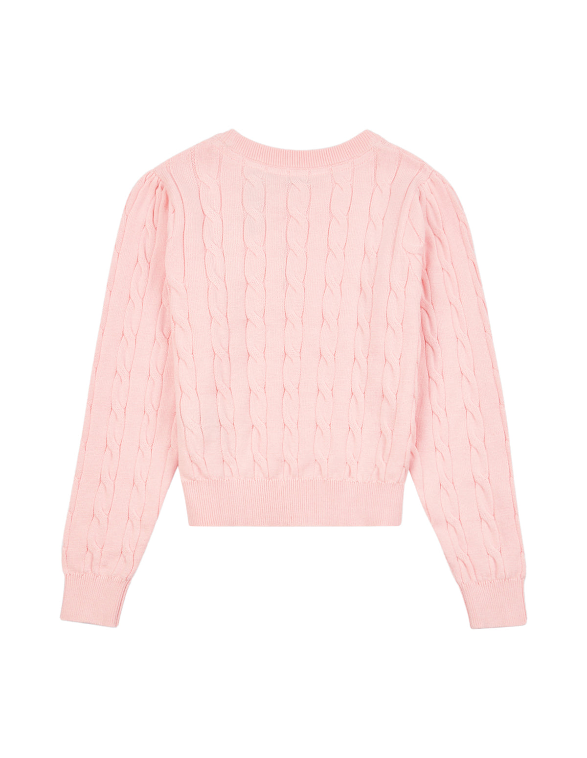 Girls Cable Knit Jumper Crystal Rose