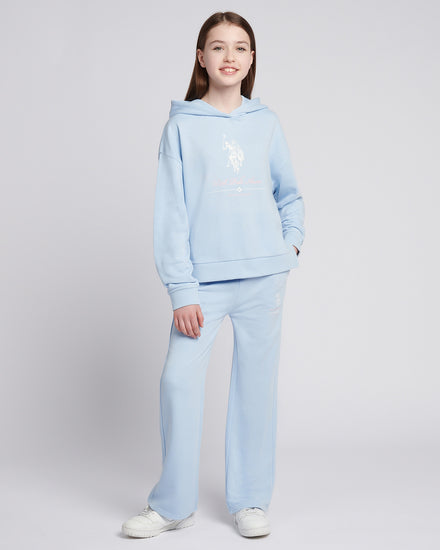 Girls Brushed Back Hoodie & Jogger Set in Windsurfer