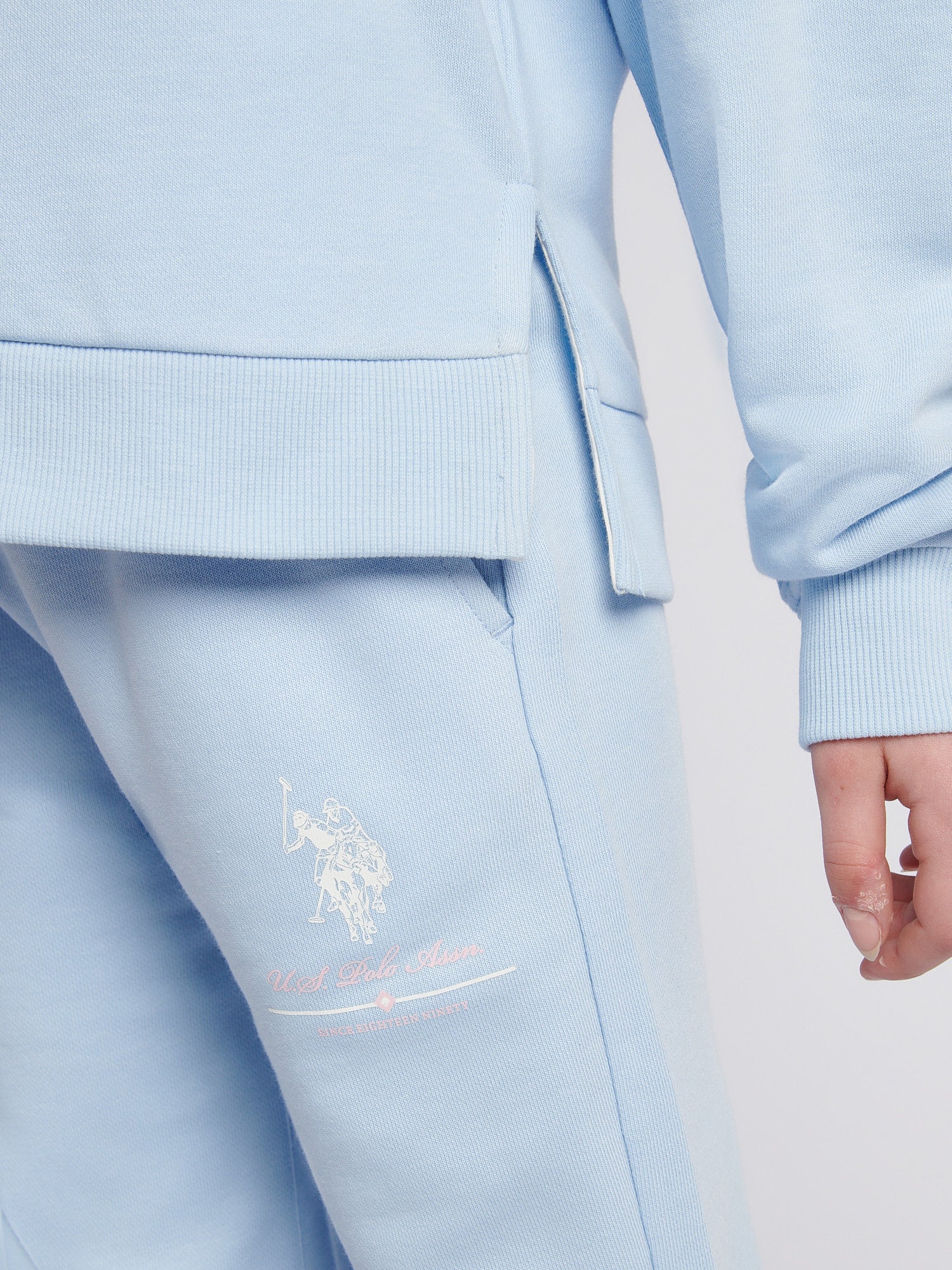 Girls Brushed Back Hoodie & Jogger Set in Windsurfer
