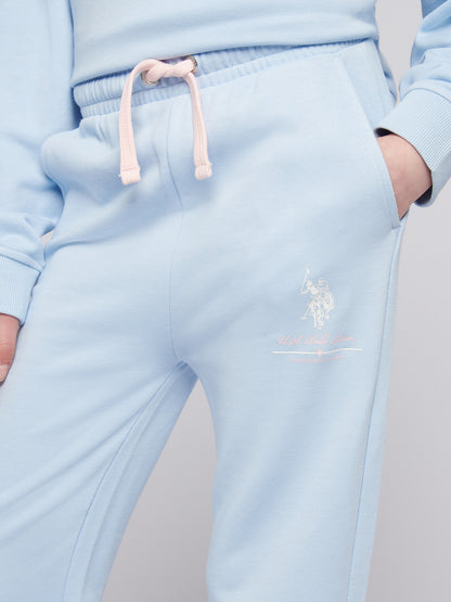 Girls Brushed Back Hoodie & Jogger Set in Windsurfer