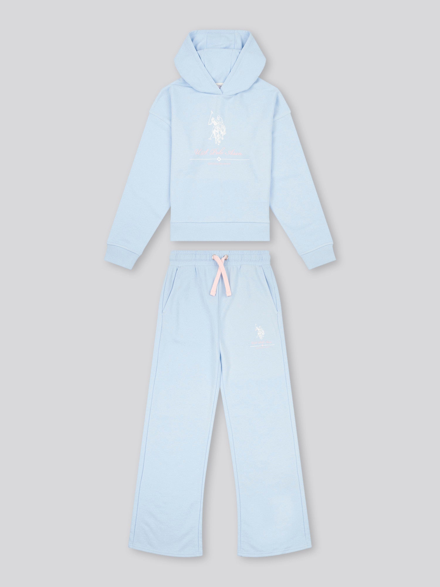 Girls Brushed Back Hoodie & Jogger Set in Windsurfer