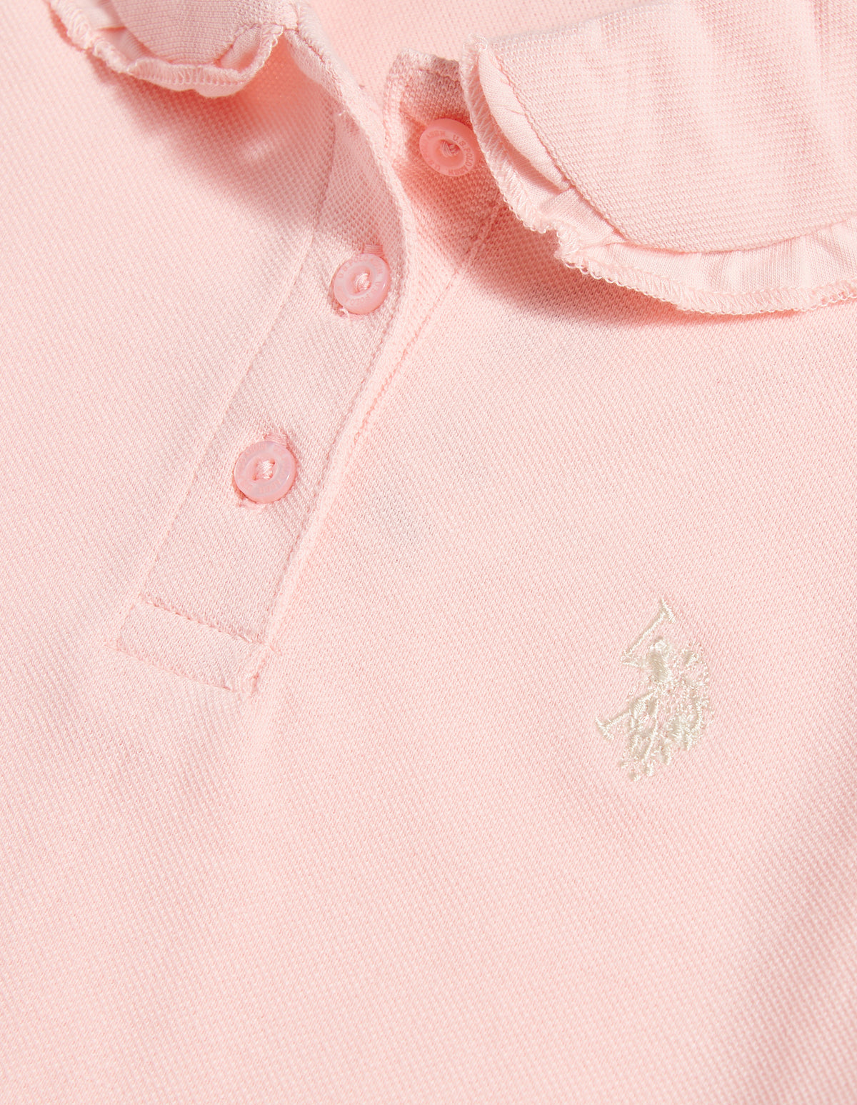 Girls Frill Collar Pique Polo Shirt Crystal Rose