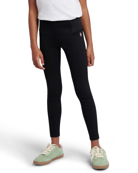 Girls Elastic Waistband Leggings Black