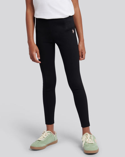 Girls Elastic Waistband Leggings Black