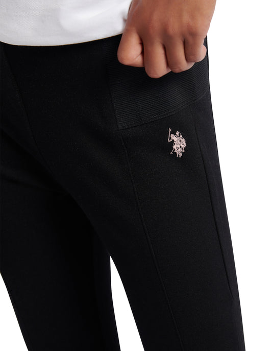 Girls Elastic Waistband Leggings Black