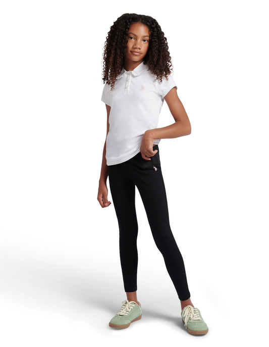 Girls Elastic Waistband Leggings Black