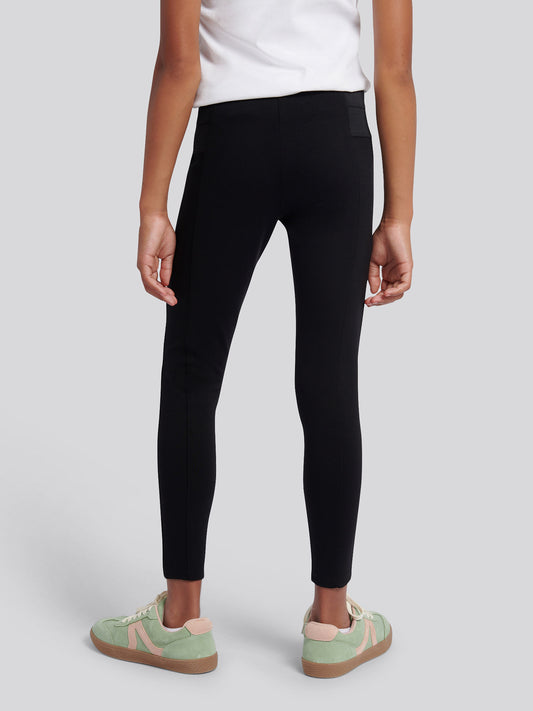 Girls Elastic Waistband Leggings in Black