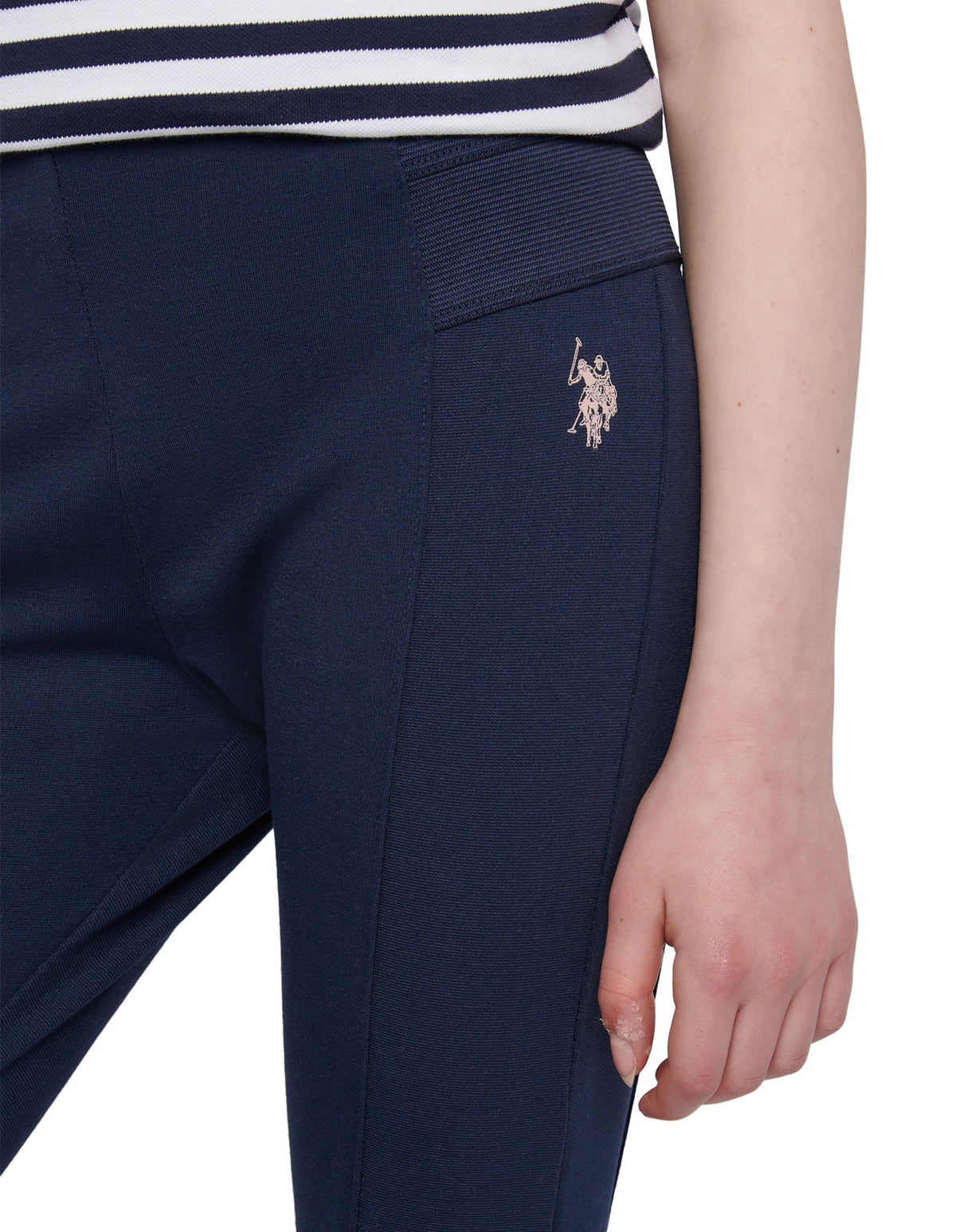 Girls Elastic Waistband Leggings Navy Iris