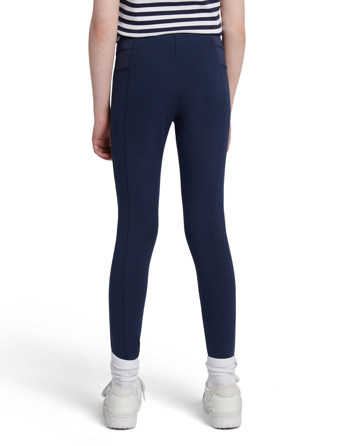 Girls Elastic Waistband Leggings Navy Iris