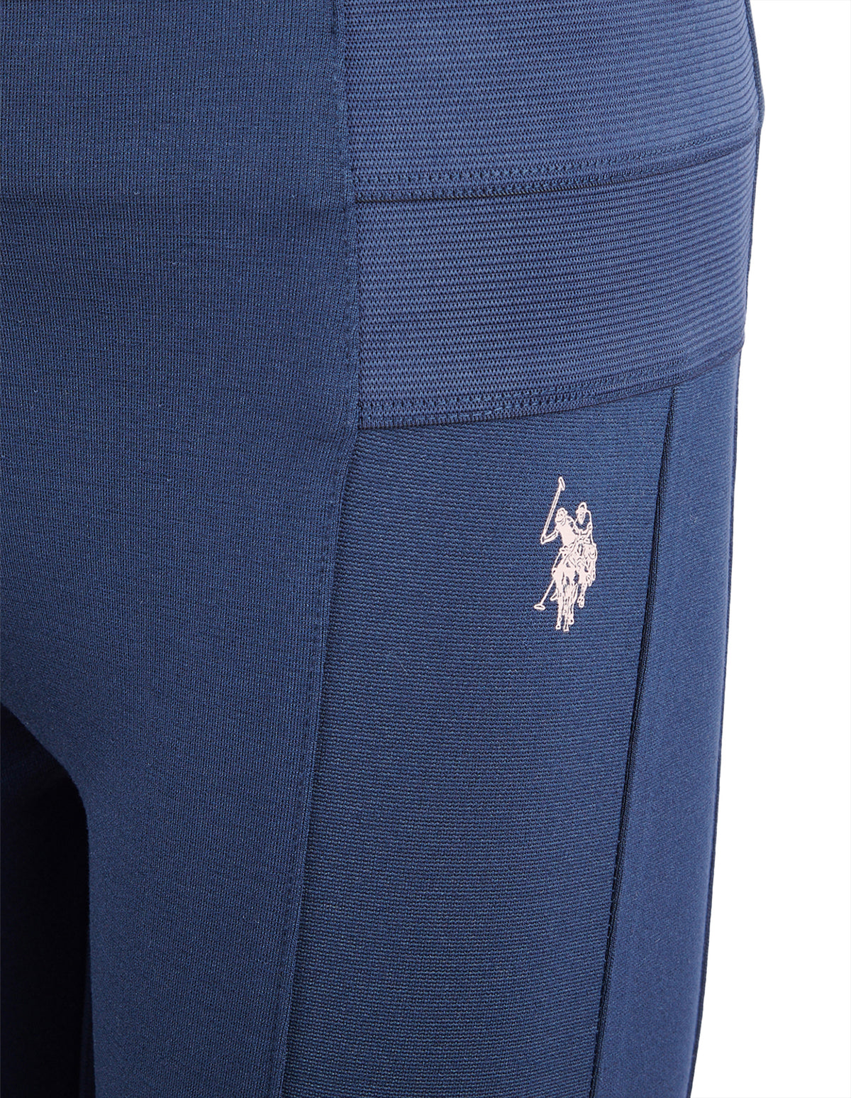 Girls Elastic Waistband Leggings Navy Iris