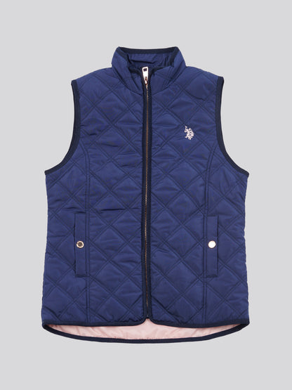 Girls Hacking Gilet in Navy Iris