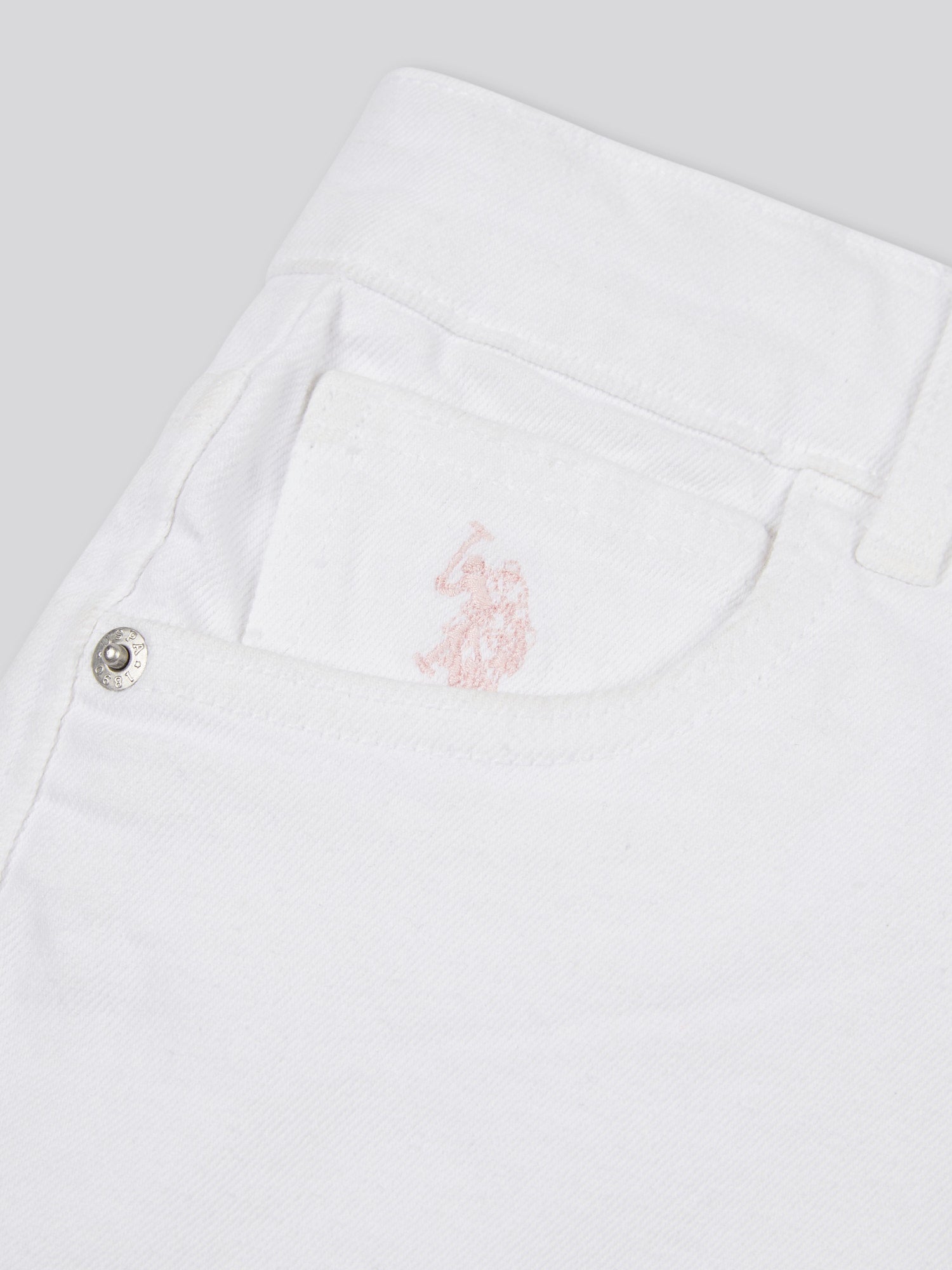 Girls Wash Denim Shorts in Bright White