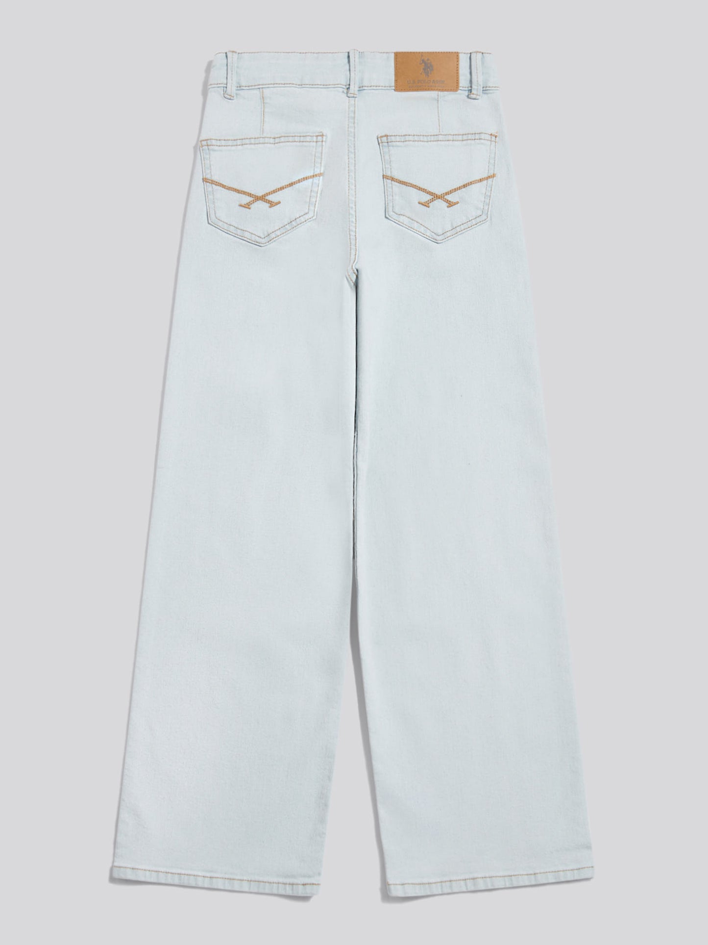 Girls Wide Leg Denim Jeans Light Wash