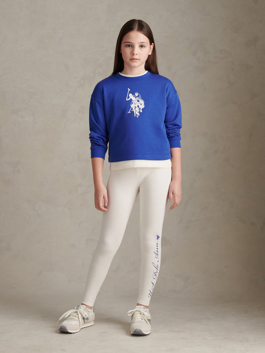 Girls Graphic Boxy Sweat & Legging Set in Dazzling Blue
