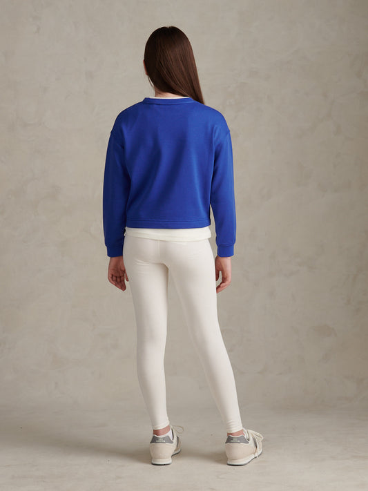 Girls Graphic Boxy Sweat & Legging Set in Dazzling Blue