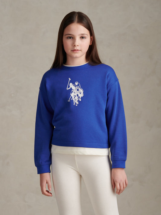 Girls Graphic Boxy Sweat & Legging Set in Dazzling Blue