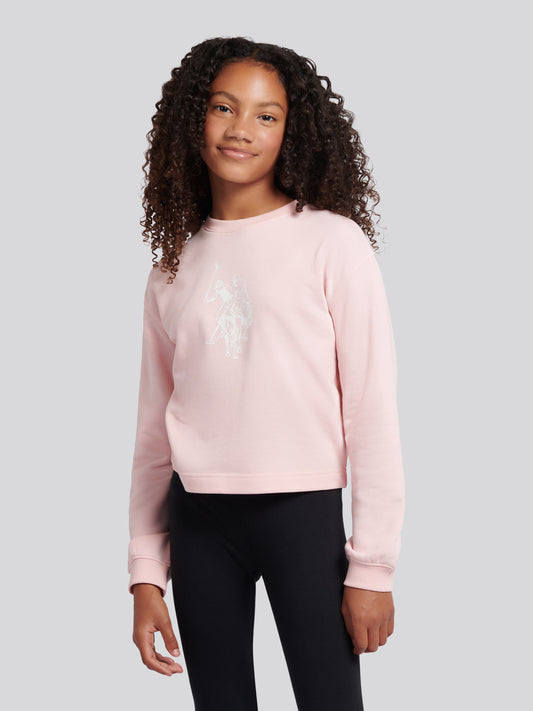 Girls Graphic Boxy Sweat & Legging Set in Crystal Rose