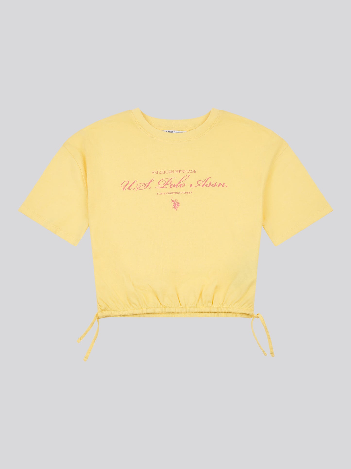 Girls Rounded Elastic Hem Graphic T-Shirt in Sunshine