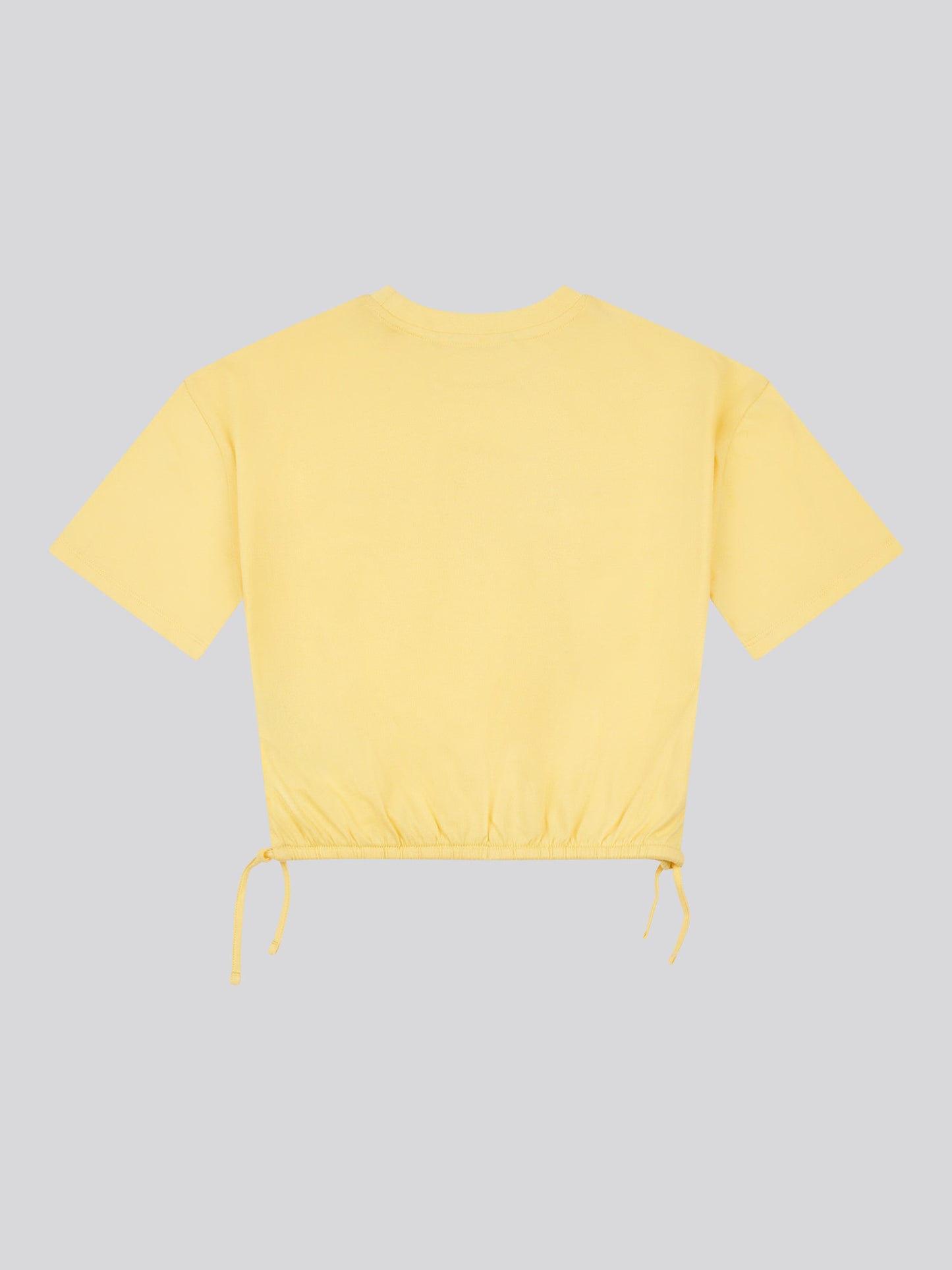 Girls Rounded Elastic Hem Graphic T-Shirt in Sunshine