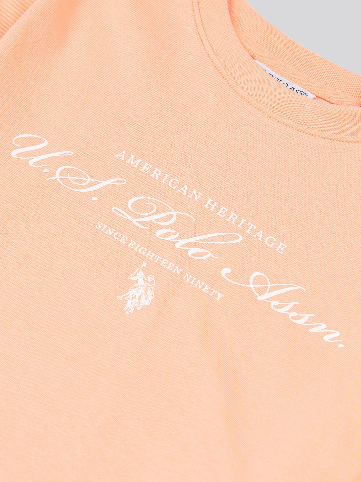 Girls Script Boxy Fit T-Shirt & Legging Set in Peach Nectar
