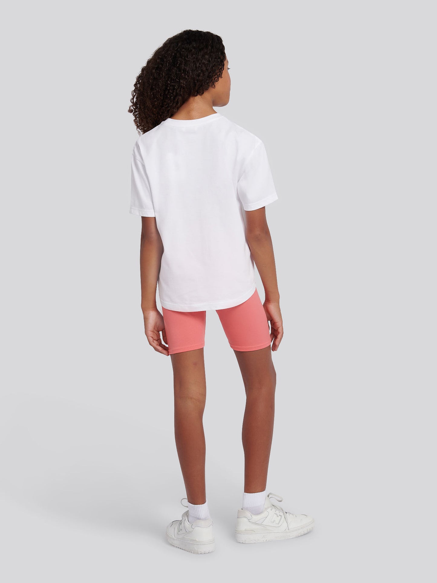 Girls Print T-Shirt & Jersey Short Set in Bright White