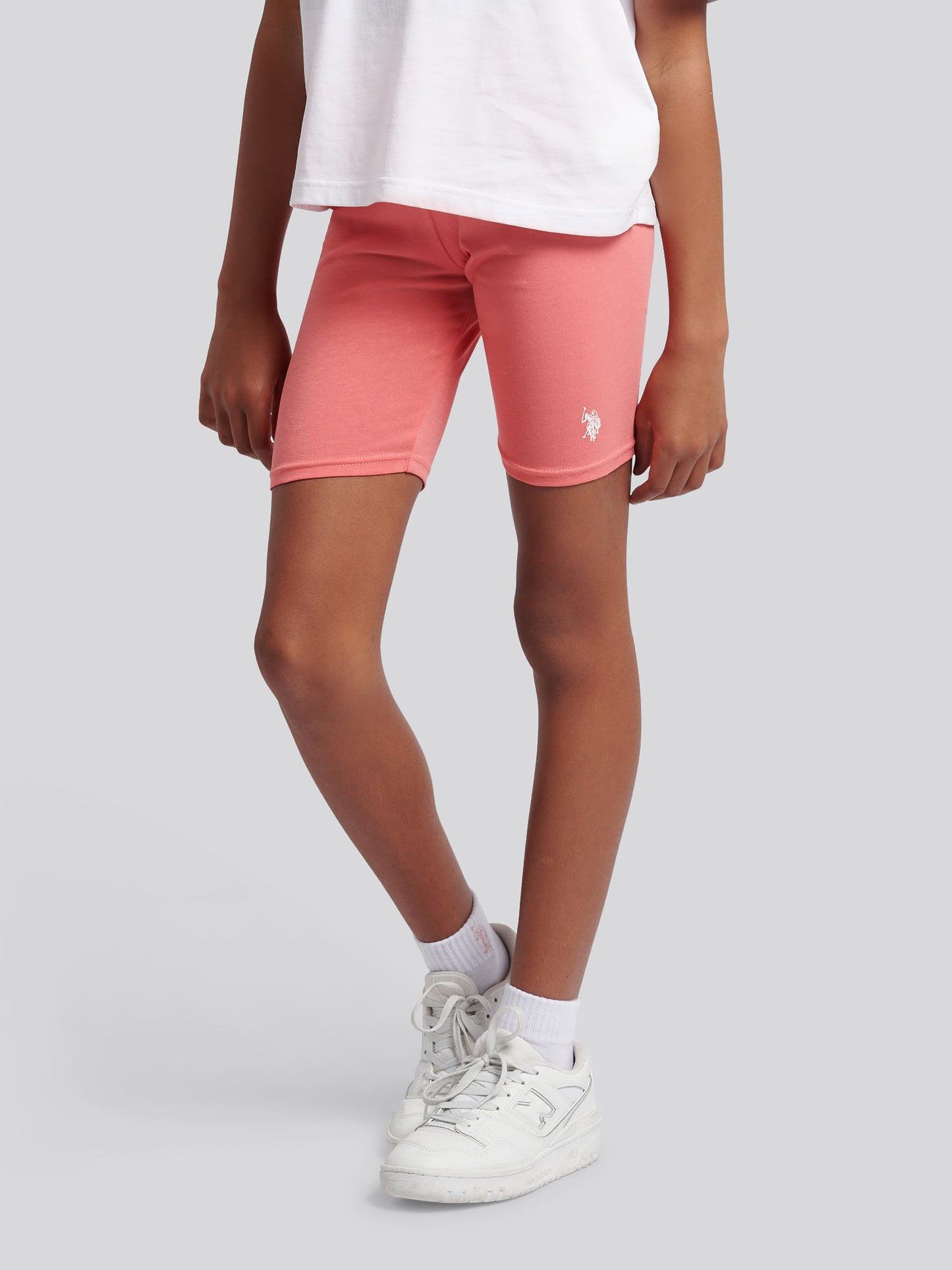 Girls Print T-Shirt & Jersey Short Set in Bright White
