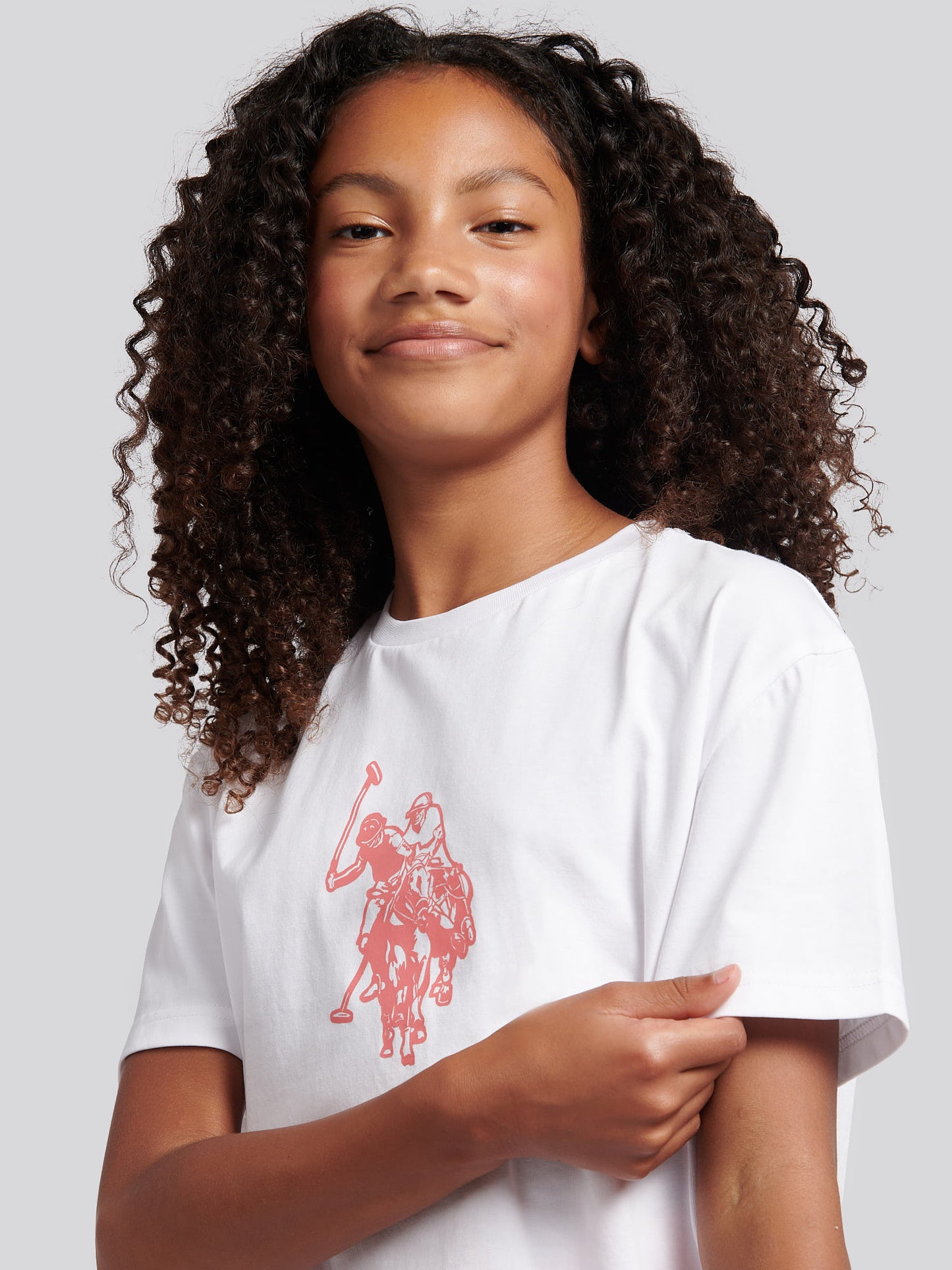 Girls Print T-Shirt & Jersey Short Set in Bright White