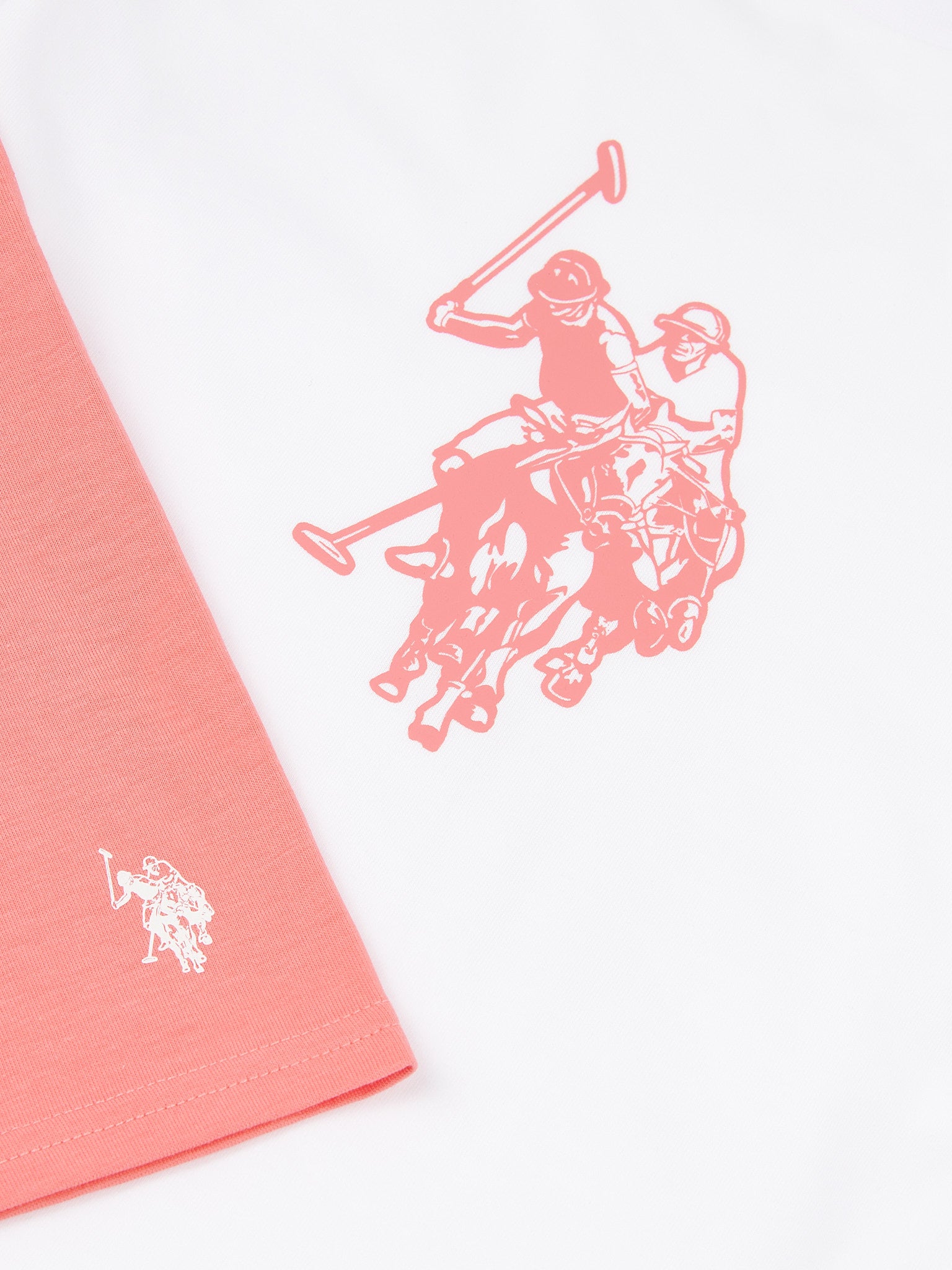 Girls Print T-Shirt & Jersey Short Set in Bright White