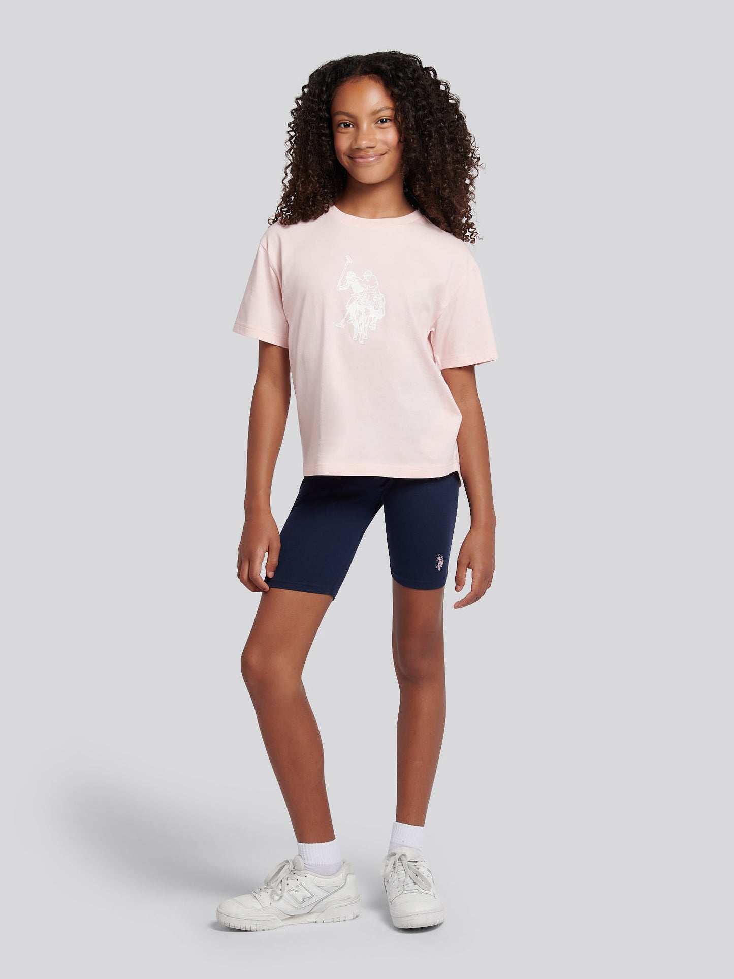 Girls Print T-Shirt & Jersey Short Set in Crystal Rose