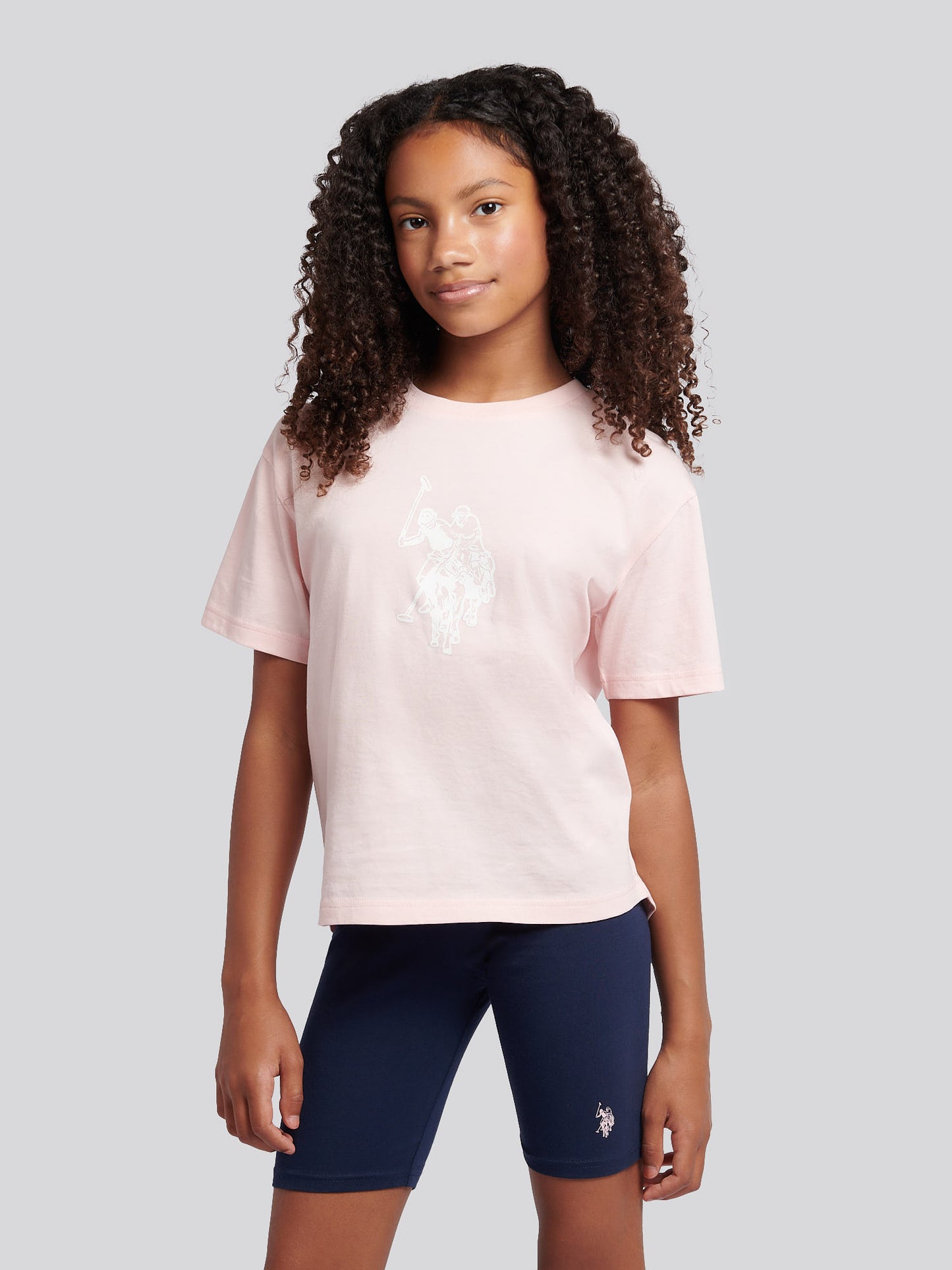 Girls Print T-Shirt & Jersey Short Set in Crystal Rose