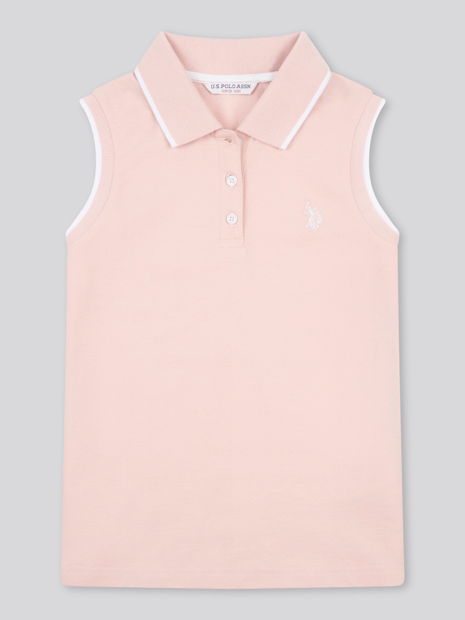 Girls Sleeveless Polo Shirt in Crystal Rose