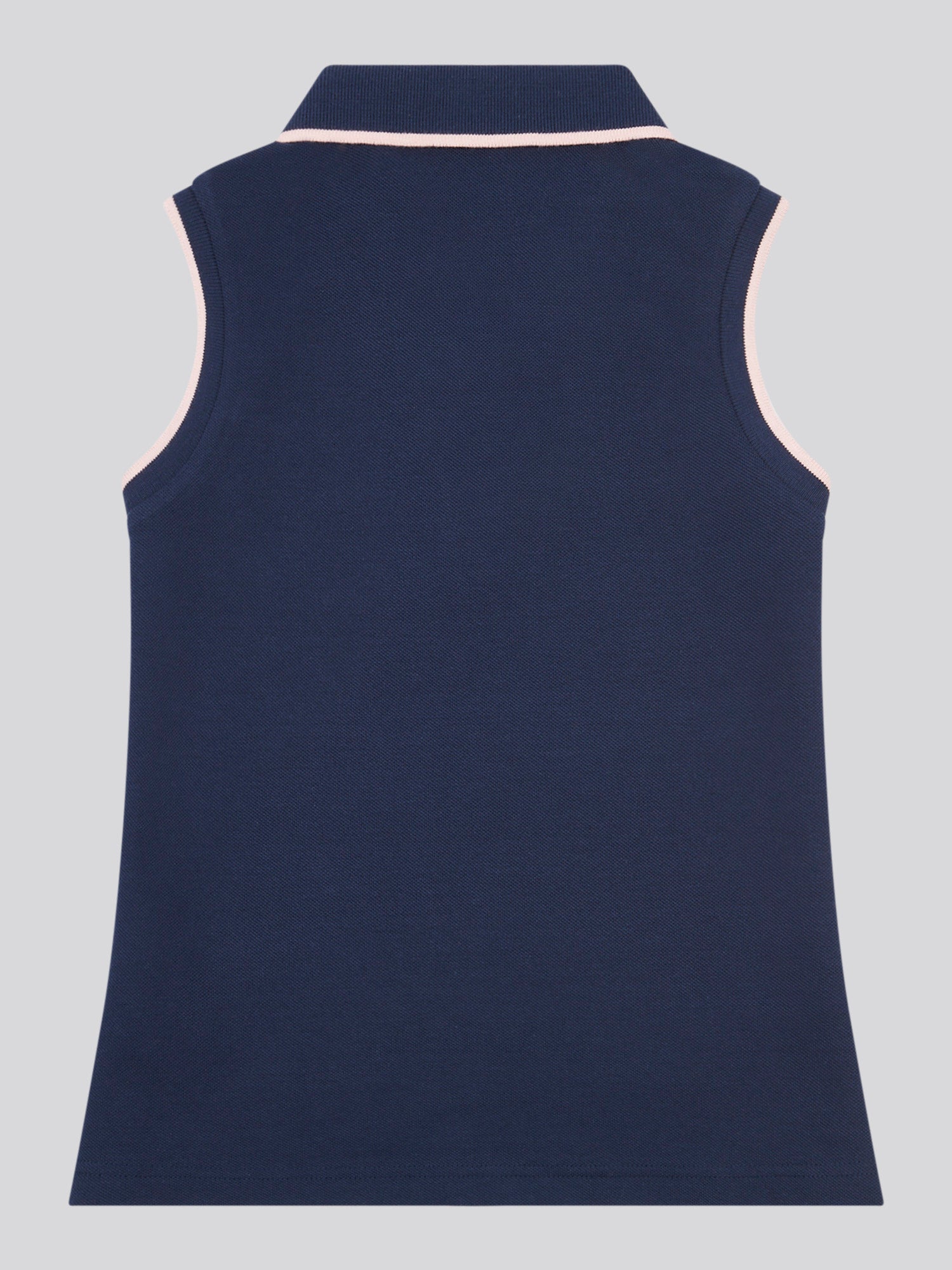 Girls Sleeveless Polo Shirt in Navy Iris