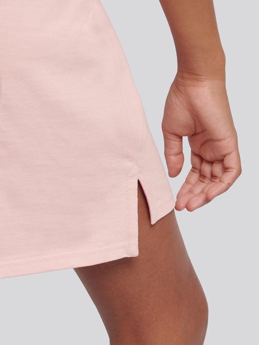 Girls Frill Collar Polo Dress in Crystal Rose
