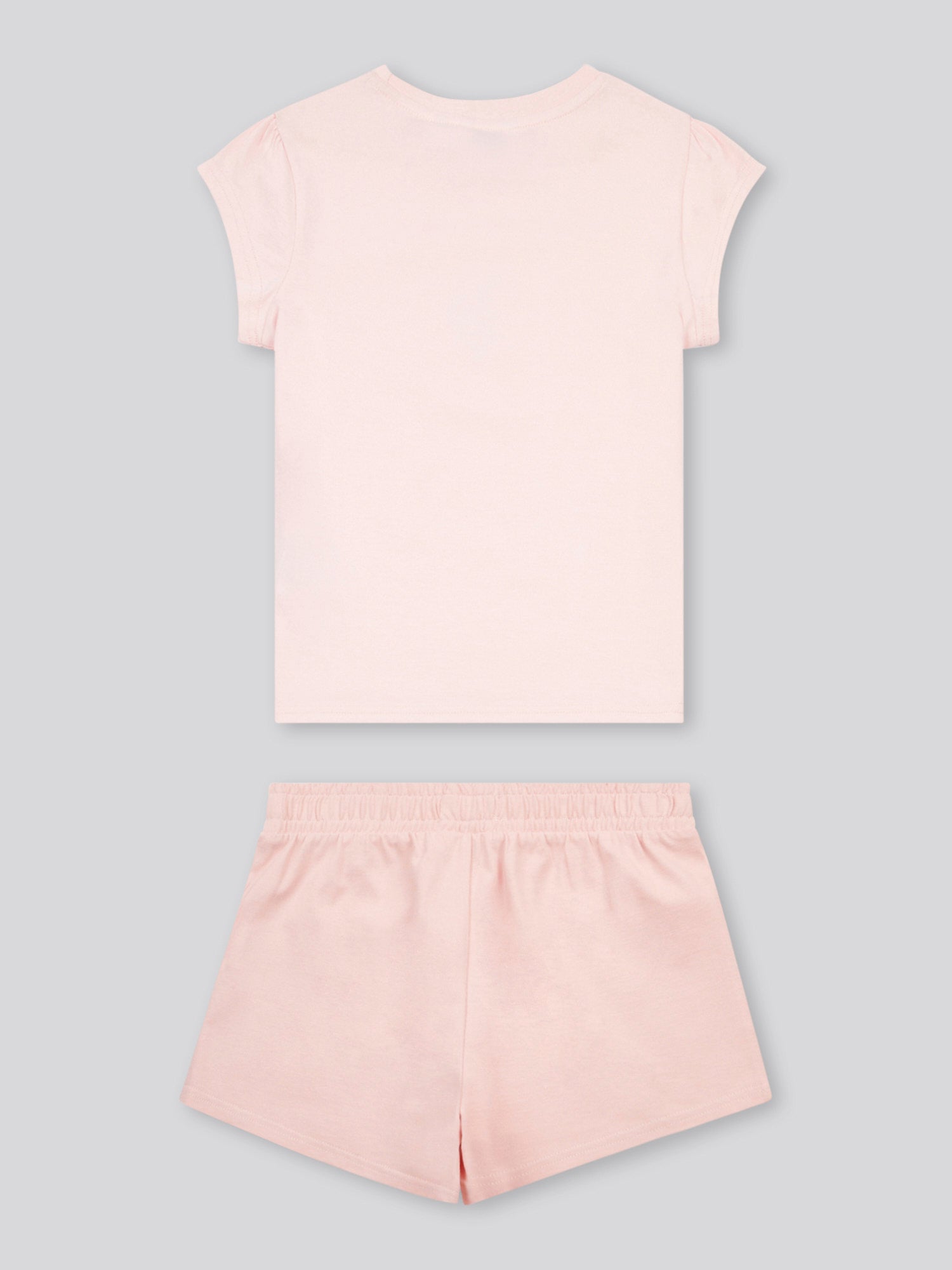 Girls Double Horsemen Top & Pique Short Set in Crystal Rose