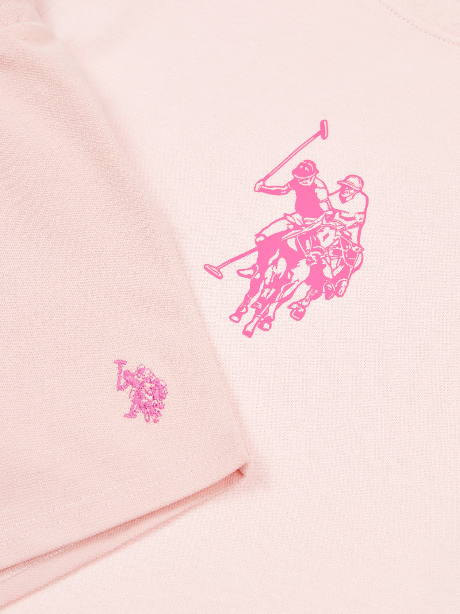 Girls Double Horsemen Top & Pique Short Set in Crystal Rose