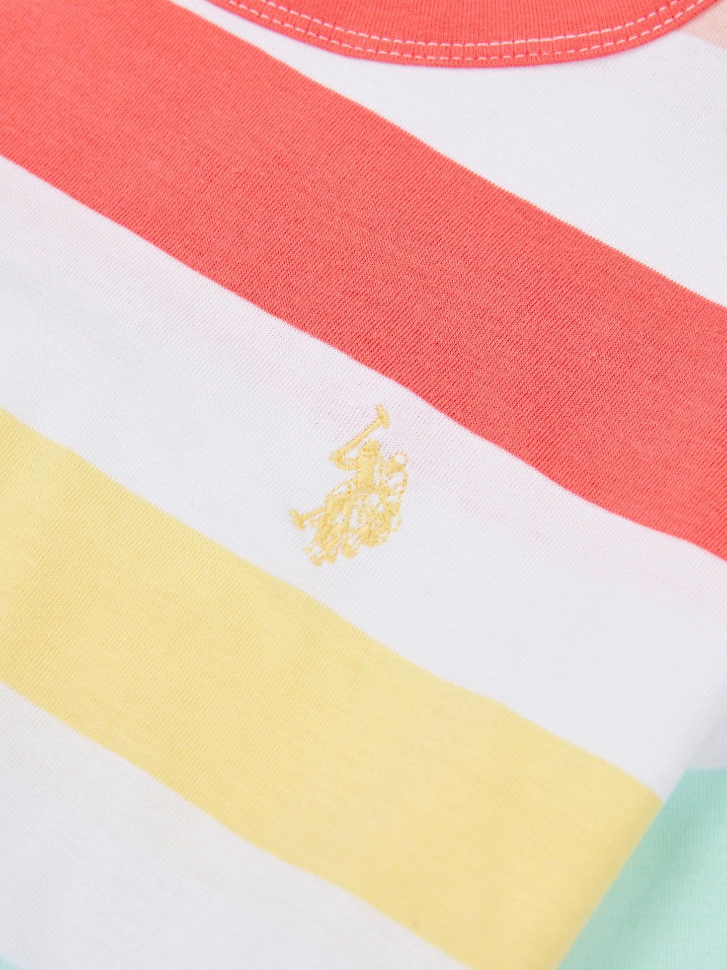 Girls Stripe T-Shirt & Legging Set in Sugar Coral