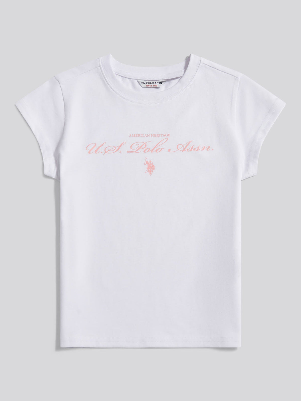 Girls Script Logo Cap Sleeve T-Shirt Bright White