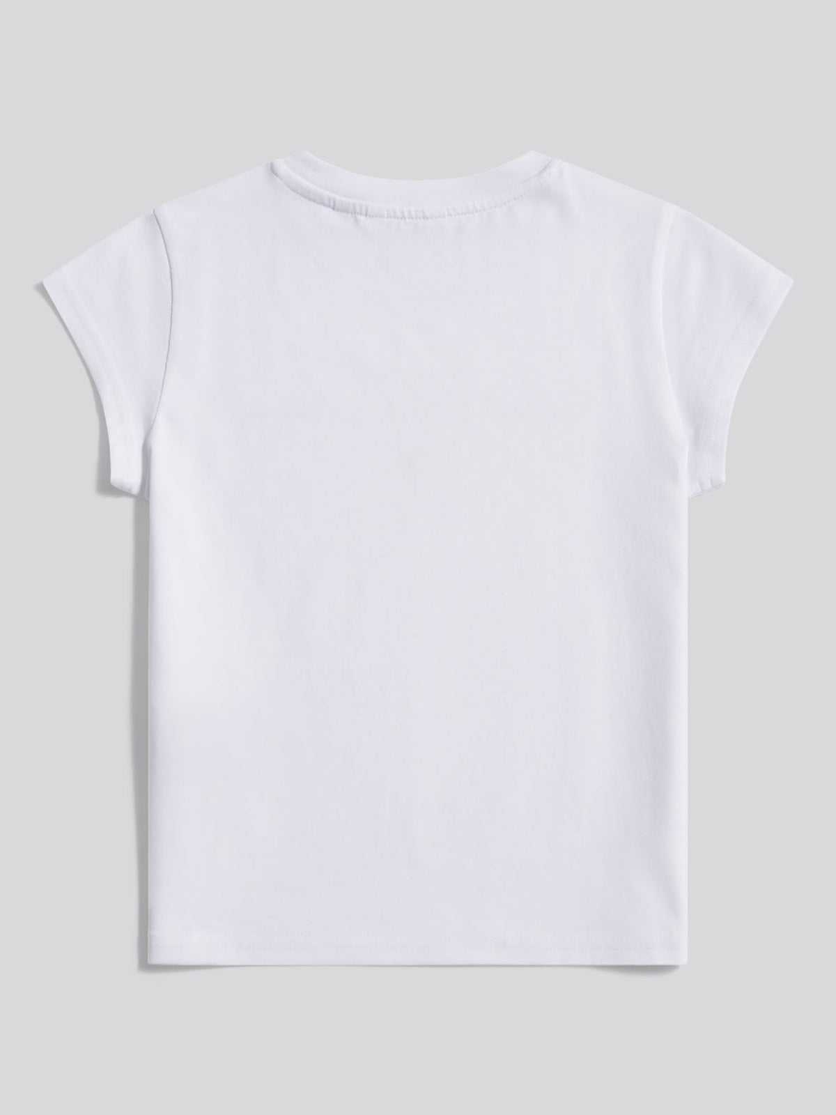 Girls Script Logo Cap Sleeve T-Shirt Bright White