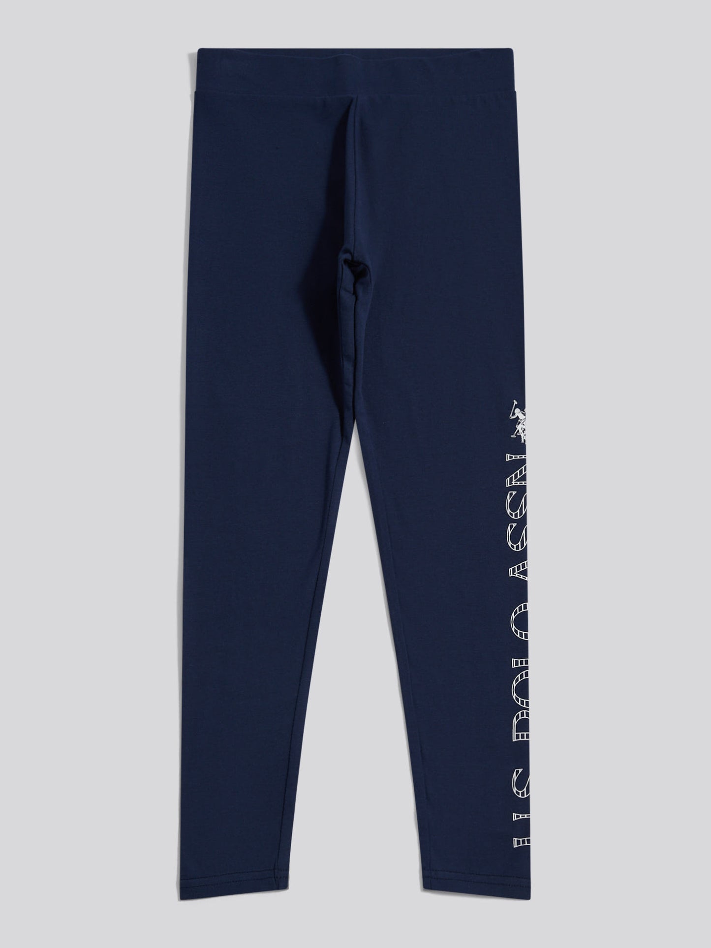 Girls Branded Jersey Leggings Navy Iris
