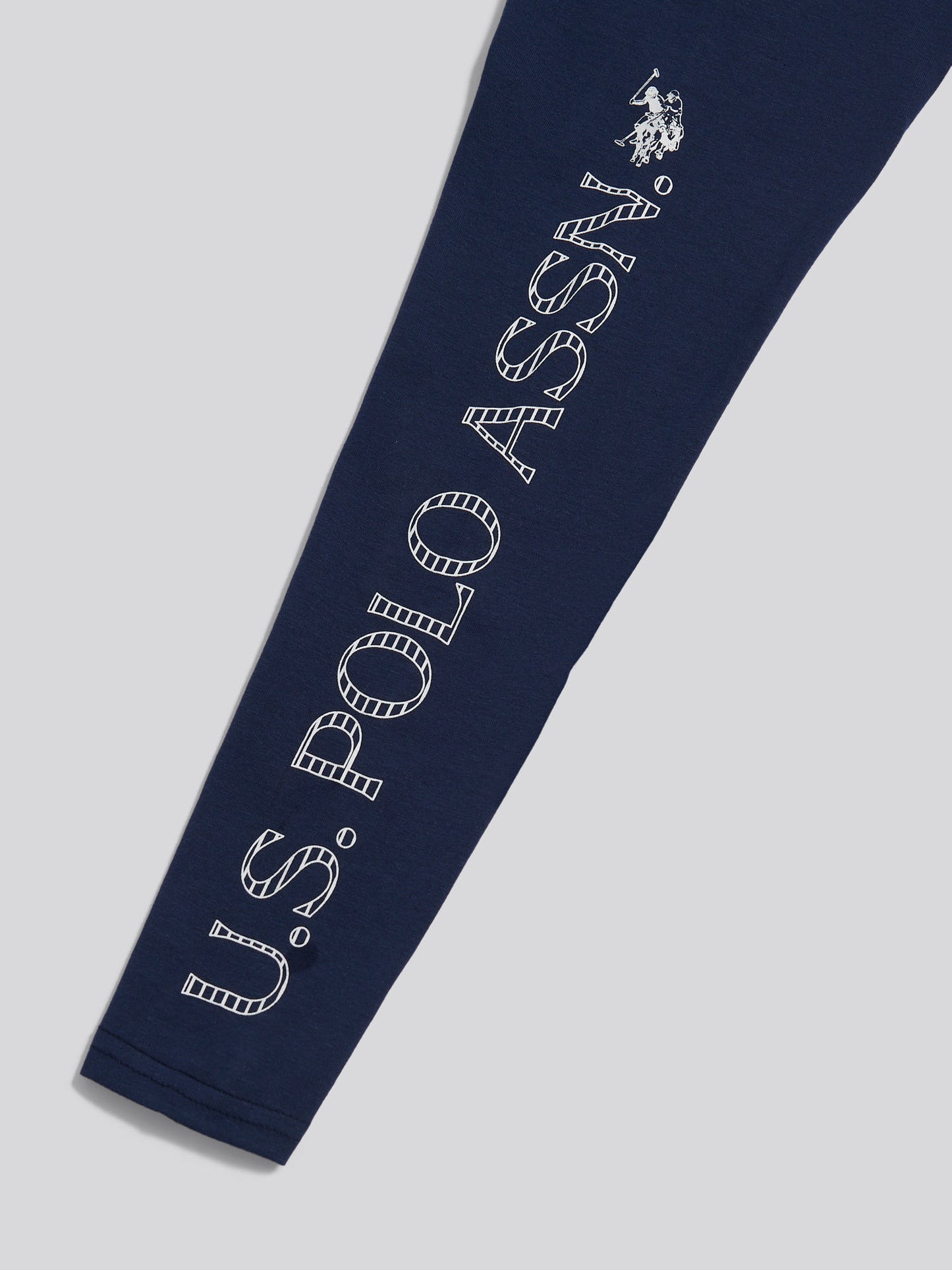 Girls Branded Jersey Leggings Navy Iris