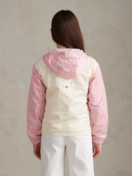 Girls Colourblock Hooded Windbreaker Marshmallow