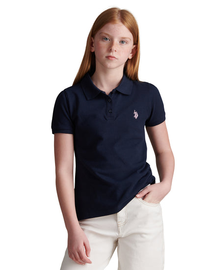 Girls Regular Pique Polo Shirt Navy Iris