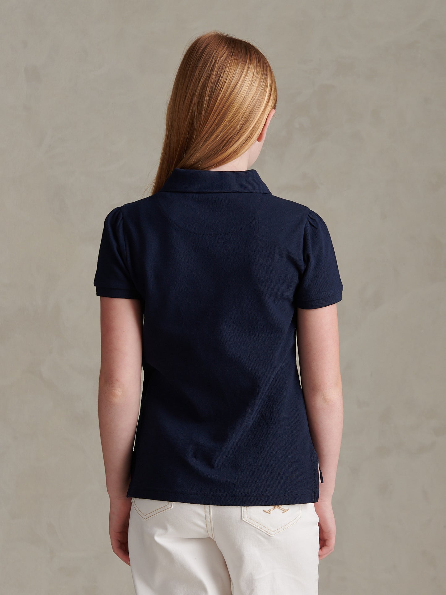 Girls Regular Pique Polo Shirt Navy Iris