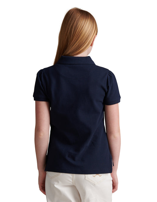 Girls Regular Pique Polo Shirt Navy Iris