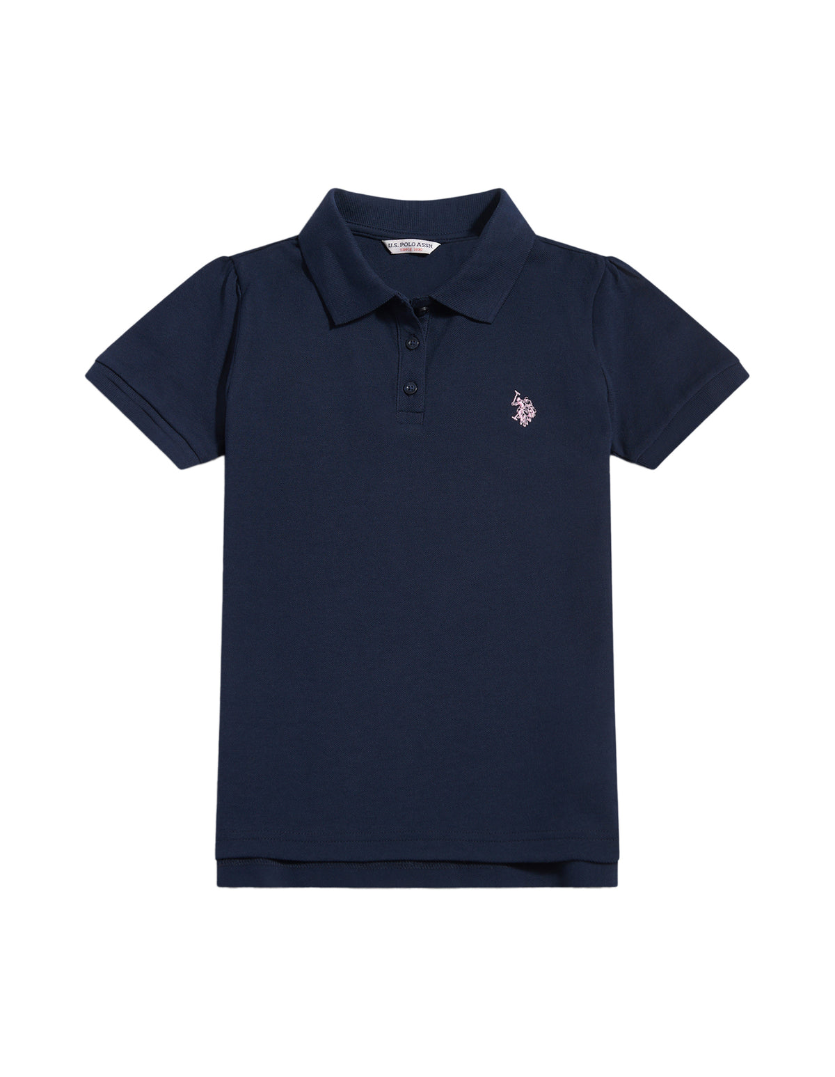 Girls Regular Pique Polo Shirt Navy Iris