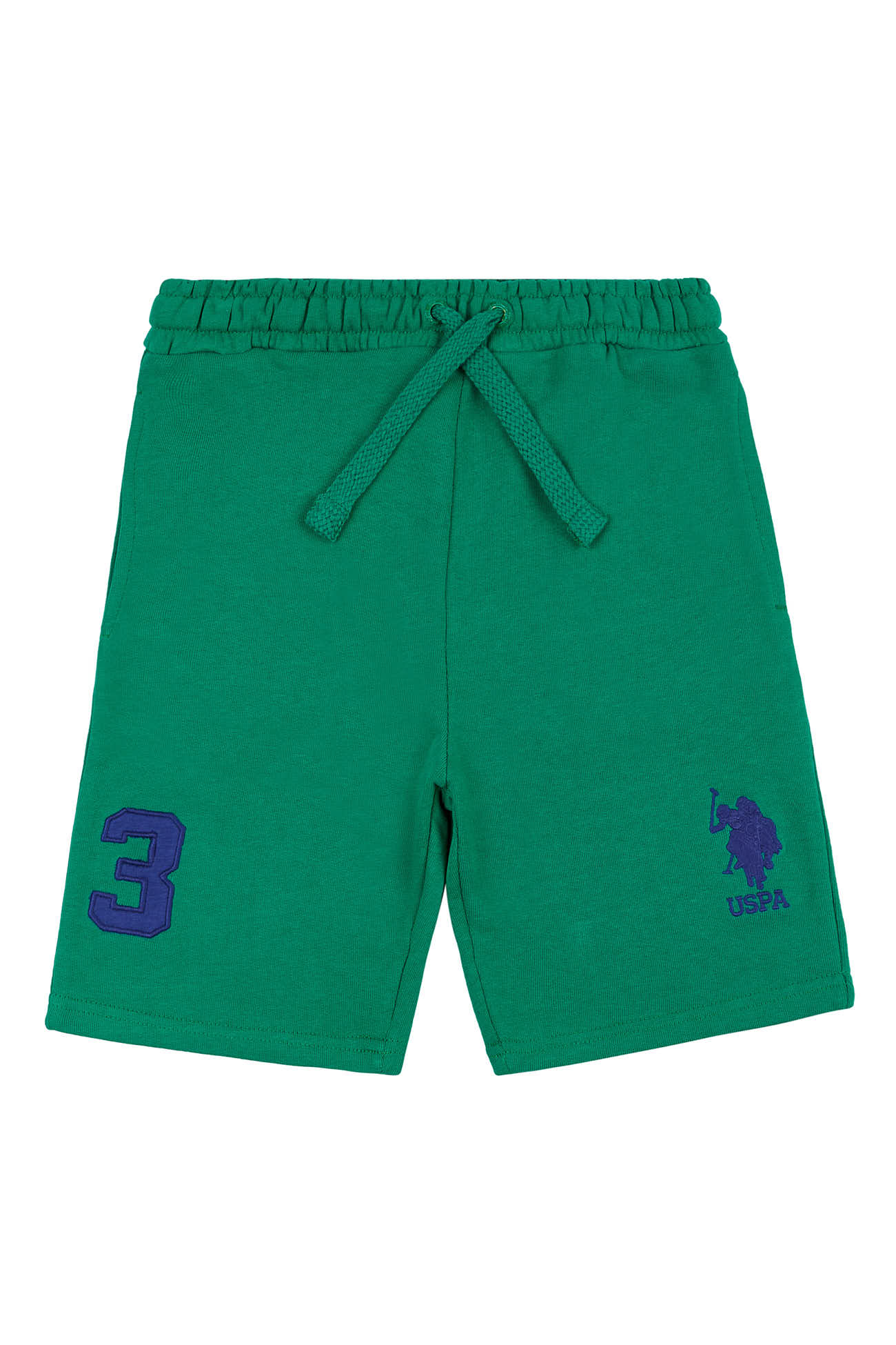U.S. Polo Assn. Boys Player 3 Sweat Shorts in Ultramarine Green
