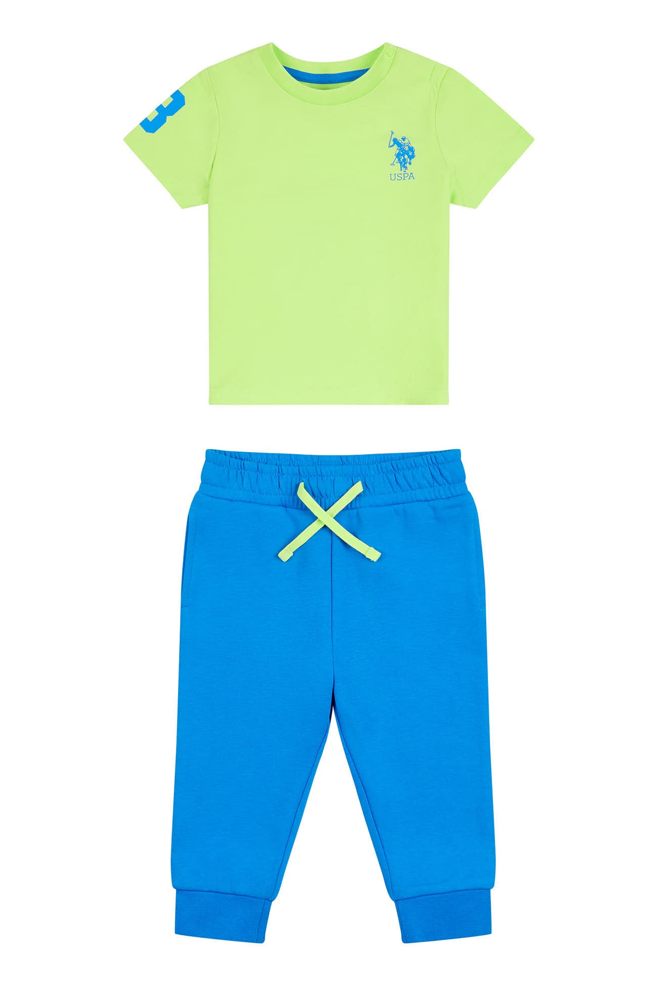 U.S. Polo Assn. Baby Player 3 T-Shirt & Jogger Set in Sharp Green