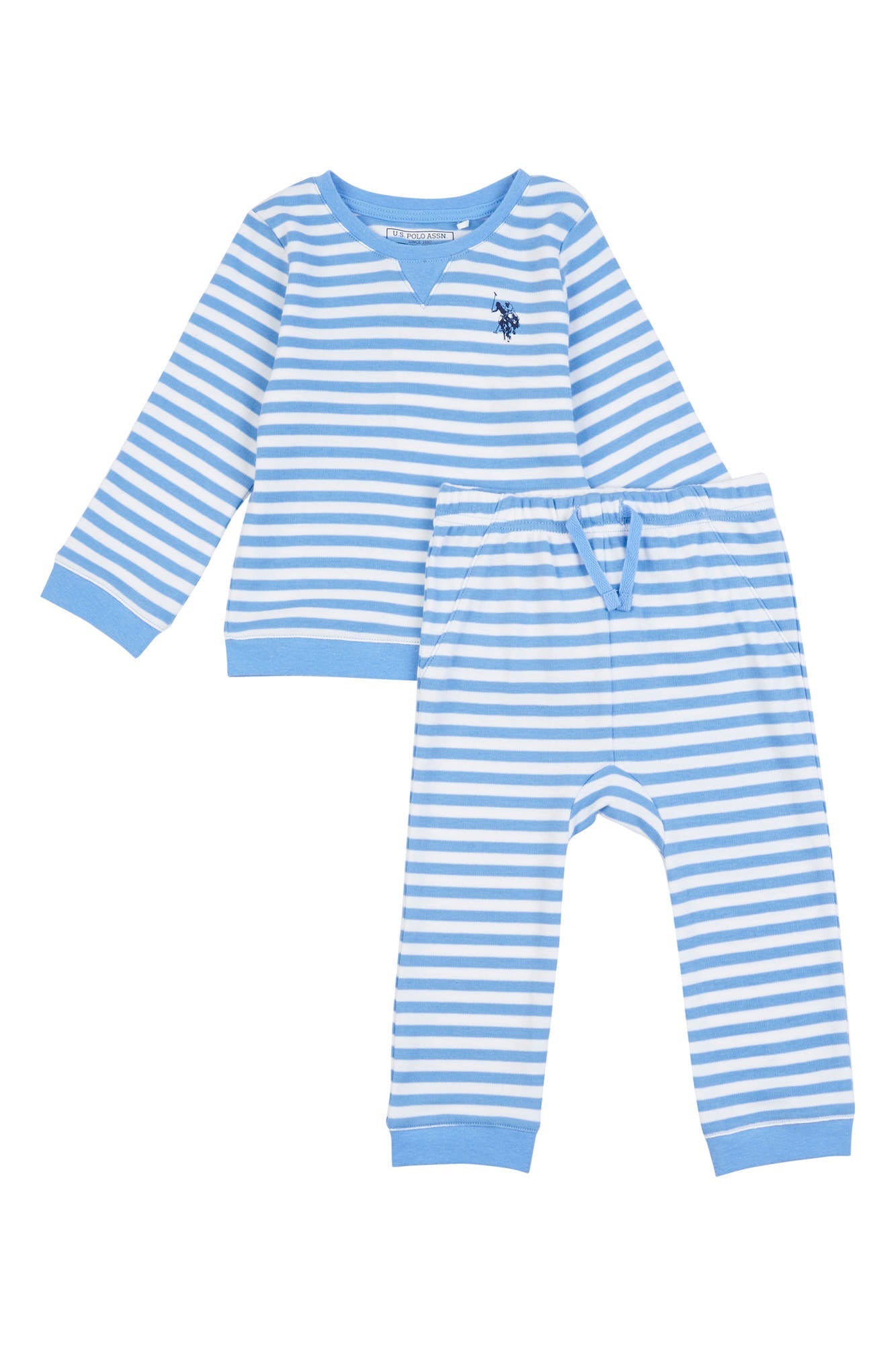 U.S. Polo Assn. Baby Bretton Crew Set in Little Boy Blue
