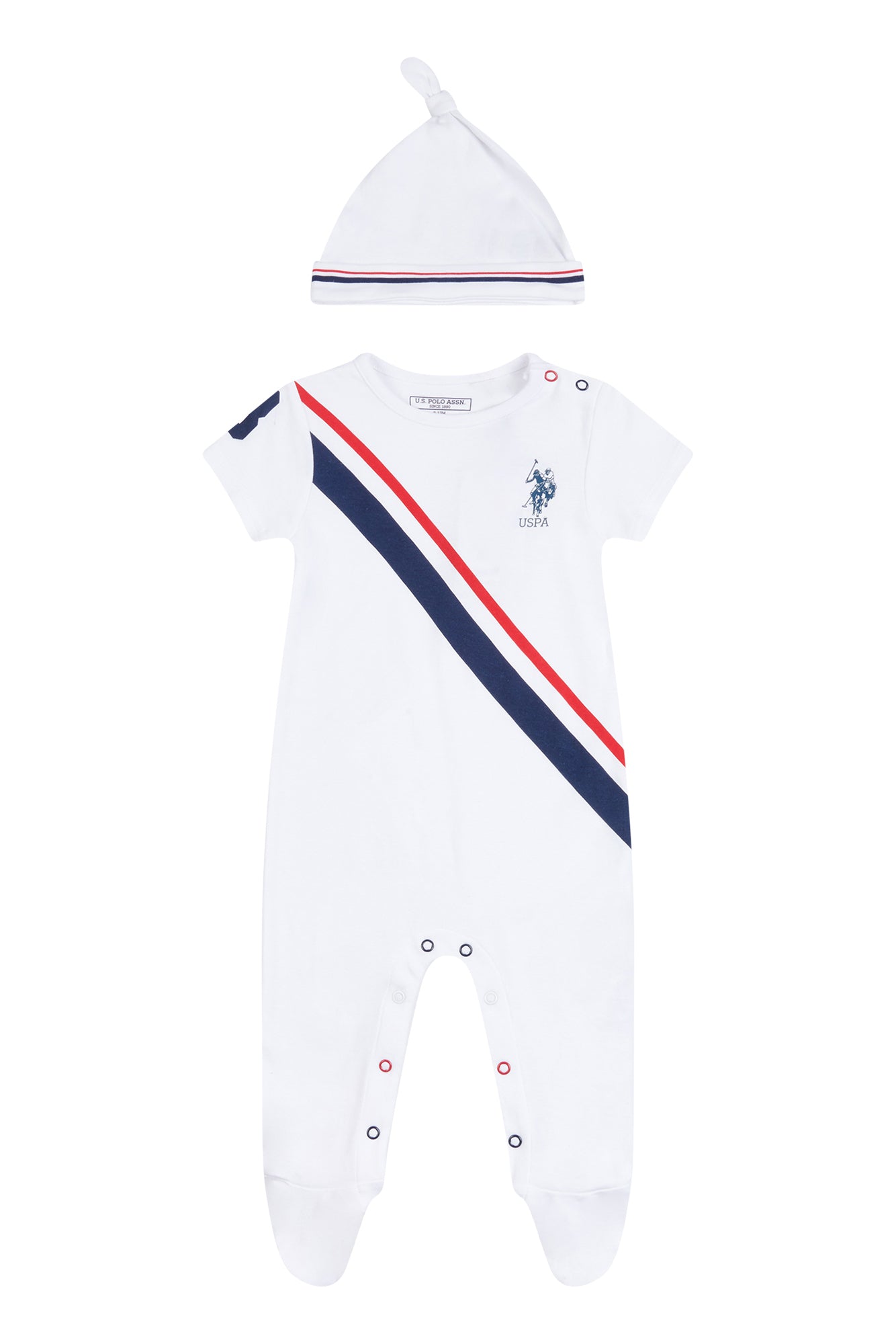 U.S. Polo Assn. Baby Player 3 Sleepsuit in Bright White